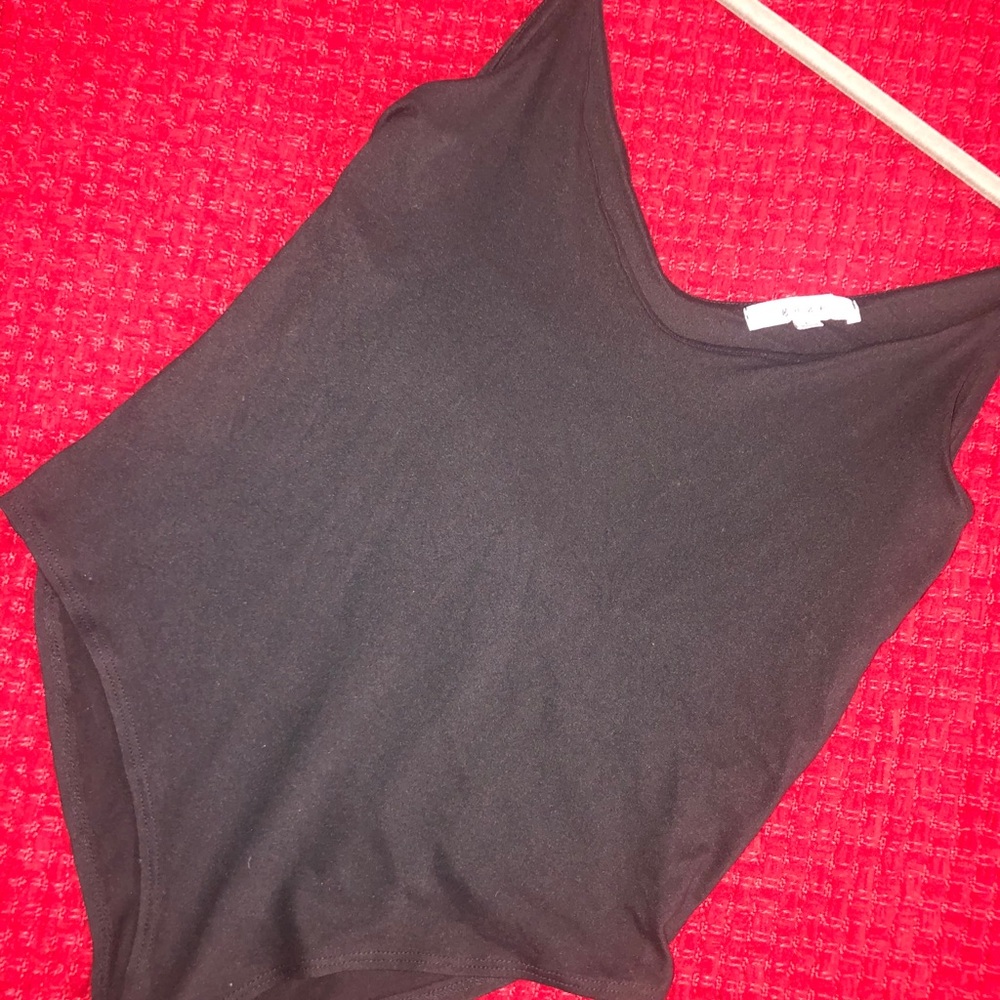 Plain Black V-Neck Bodysuit